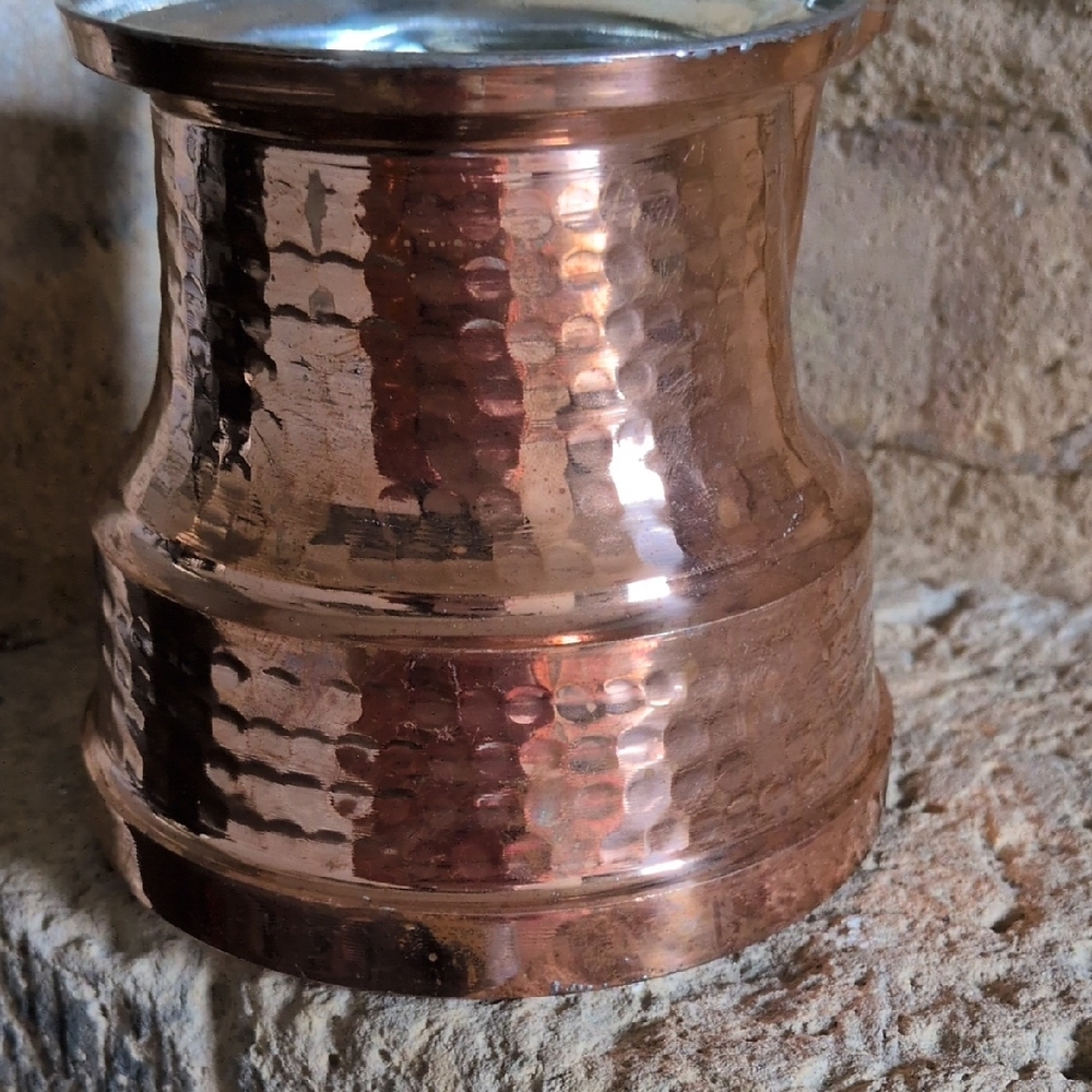 NWOT Vintage Hammered Copper Turkish Coffee Pot With Brass Handle - Picture 4 of 13